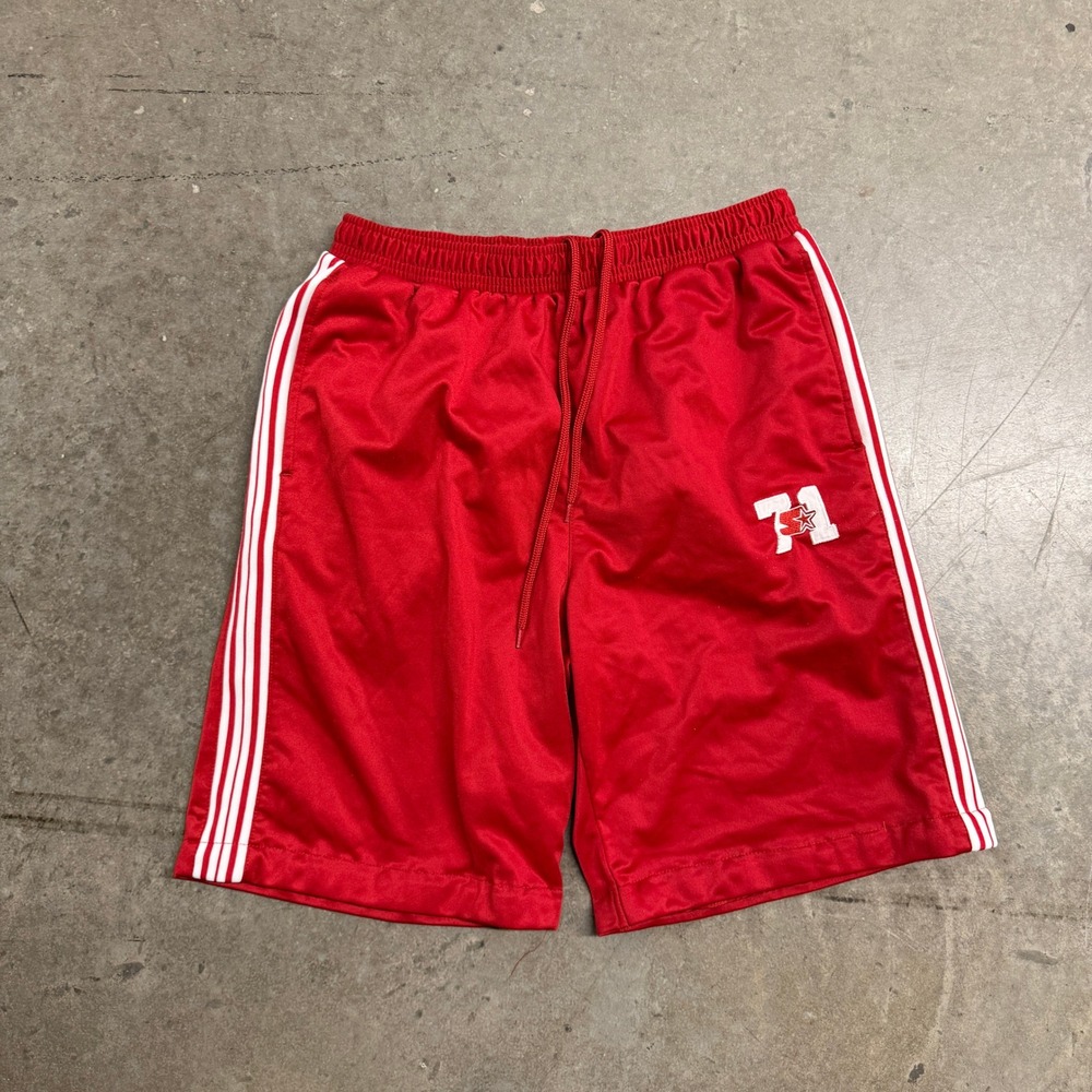 Starter Mens Athletic‎ Shorts Red White Stripe Mesh Basketball Gym Size Large